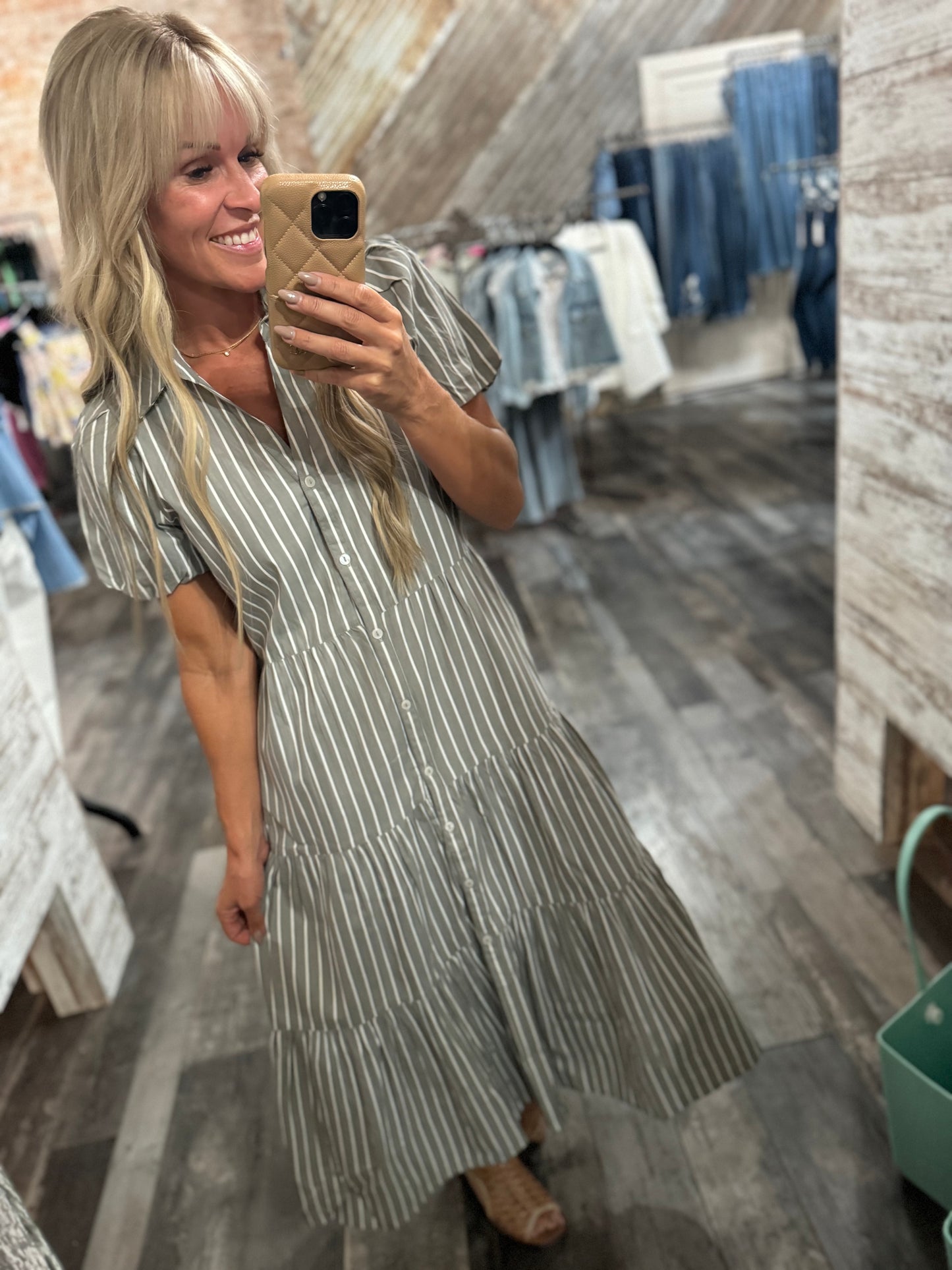 Grey Stripe Maxi