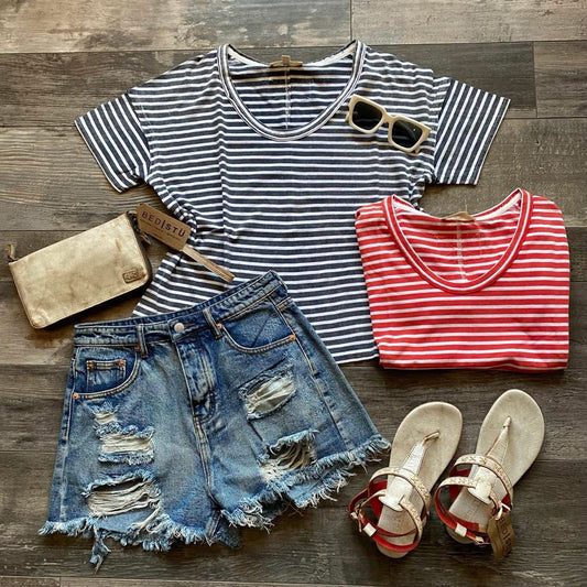 Karen Washed Stripe Top