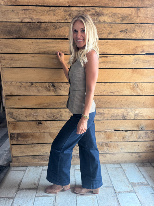 Front Seam Wide Leg denim