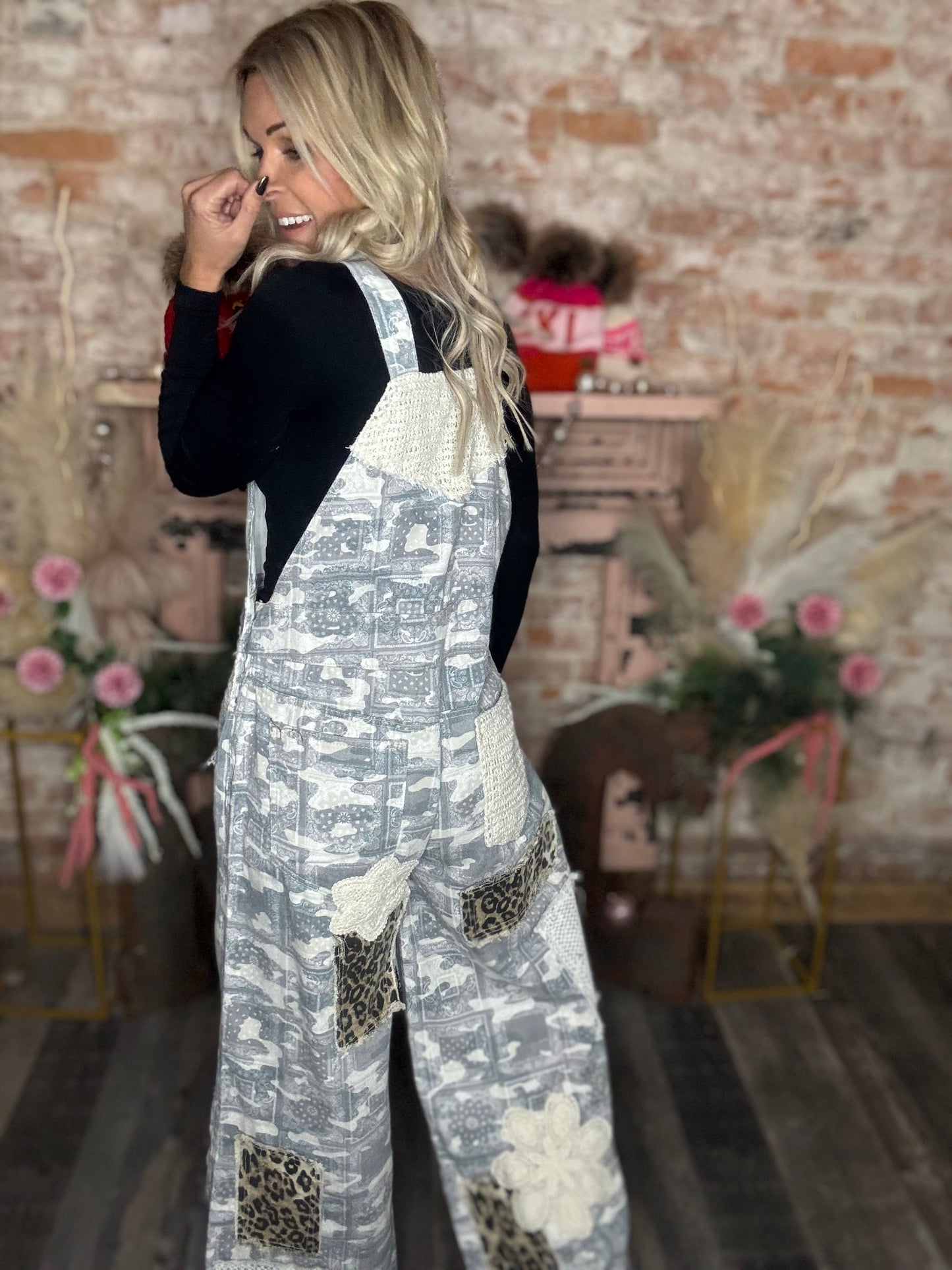 Almond Camo Overalls