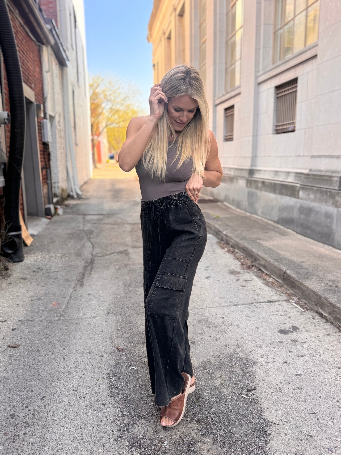 Washed Out Wide-Leg
