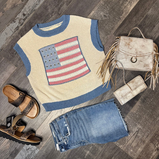 Flag Sweater Bling