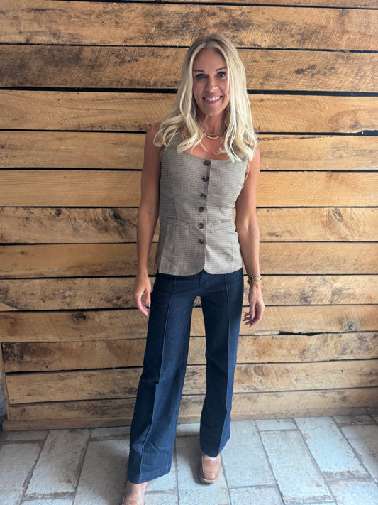 Plaid Button Down Vest