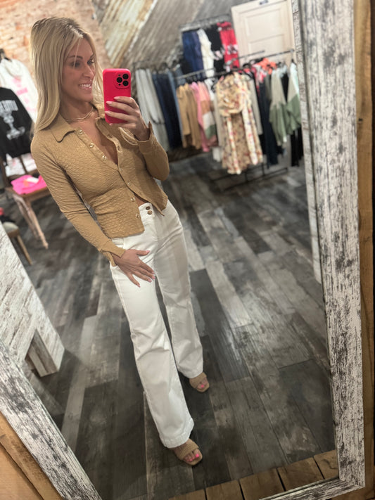 Double Button Wide Leg