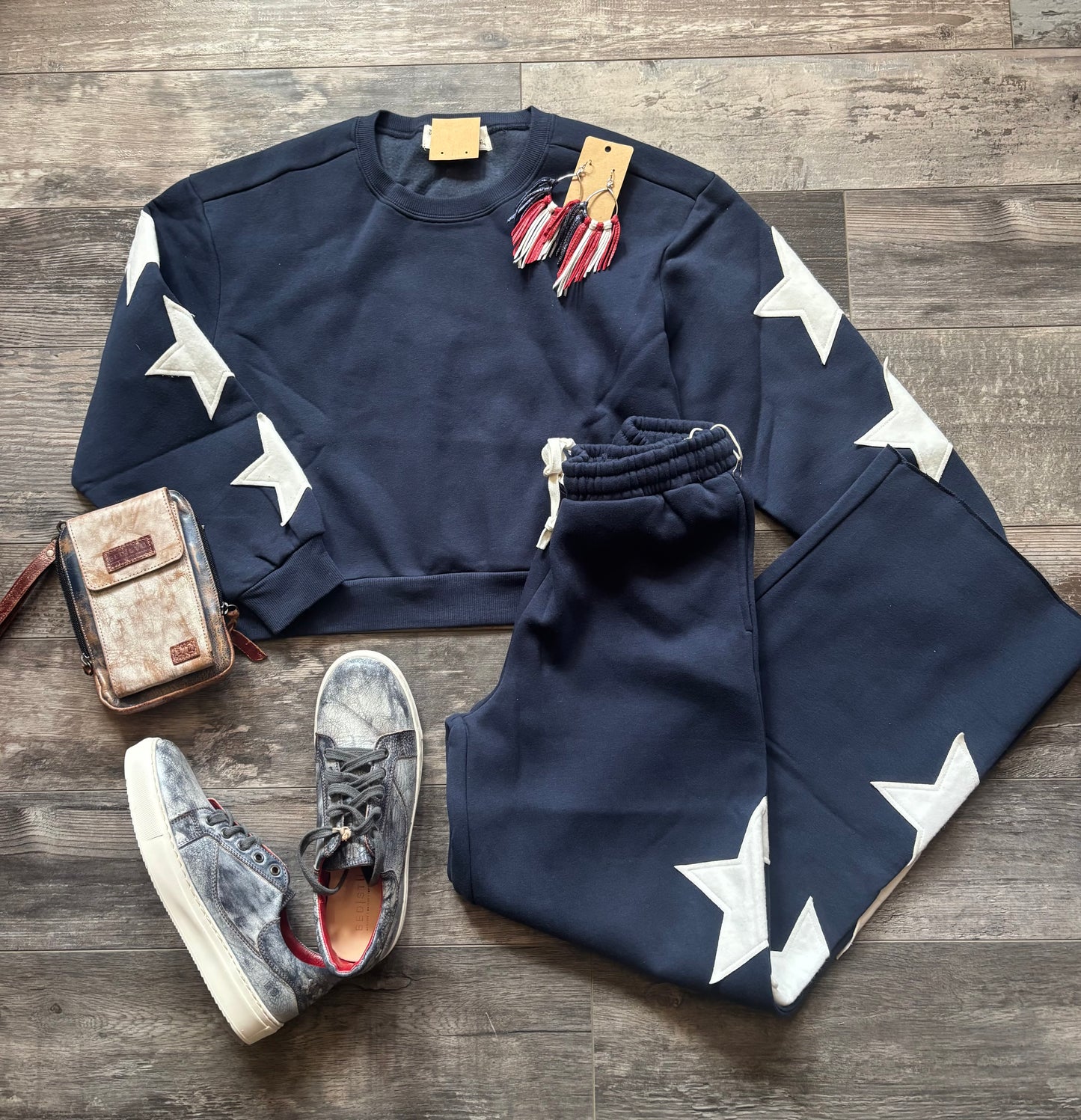 Navy Star Reverse Terry