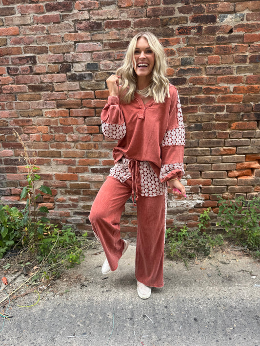 Daisy Print Boho Pant