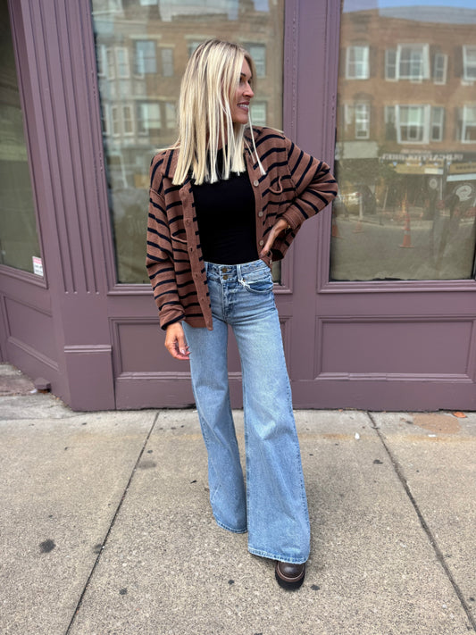 Stripe Collared Cardi