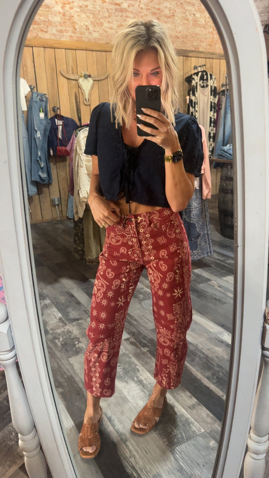 Red Paisley Pant