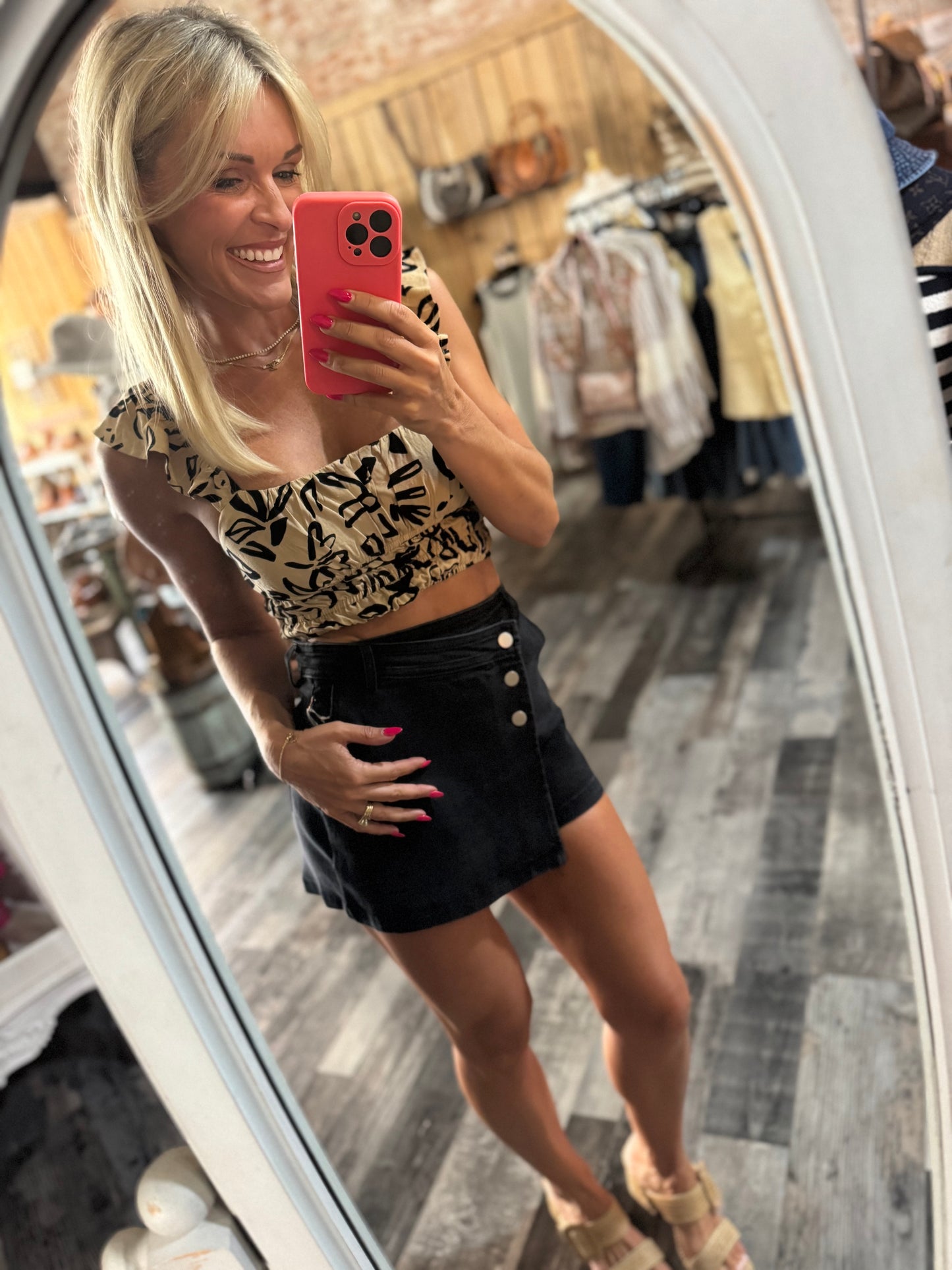 Washed Black Skort