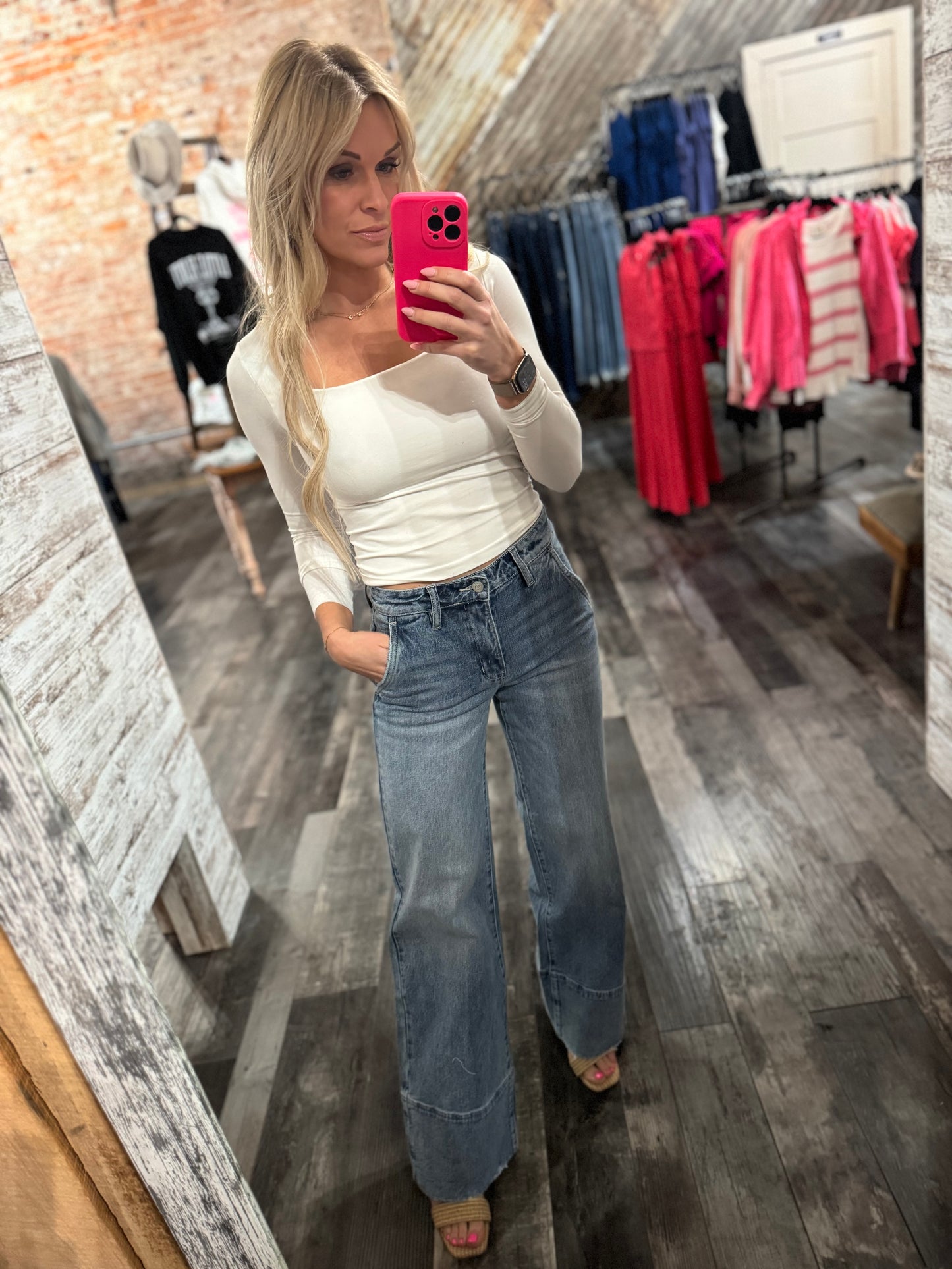 Wide Stitching Denim