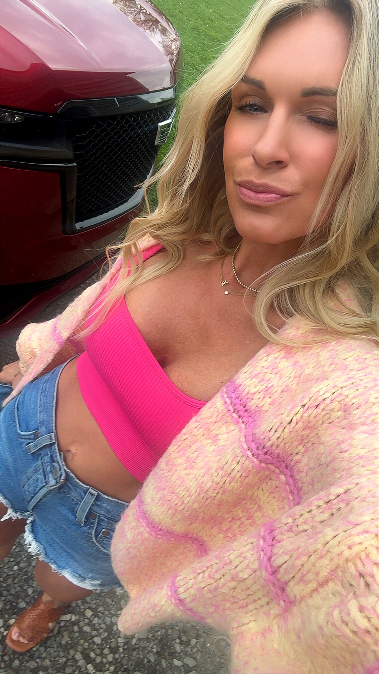 Yellow/Pink Cardi