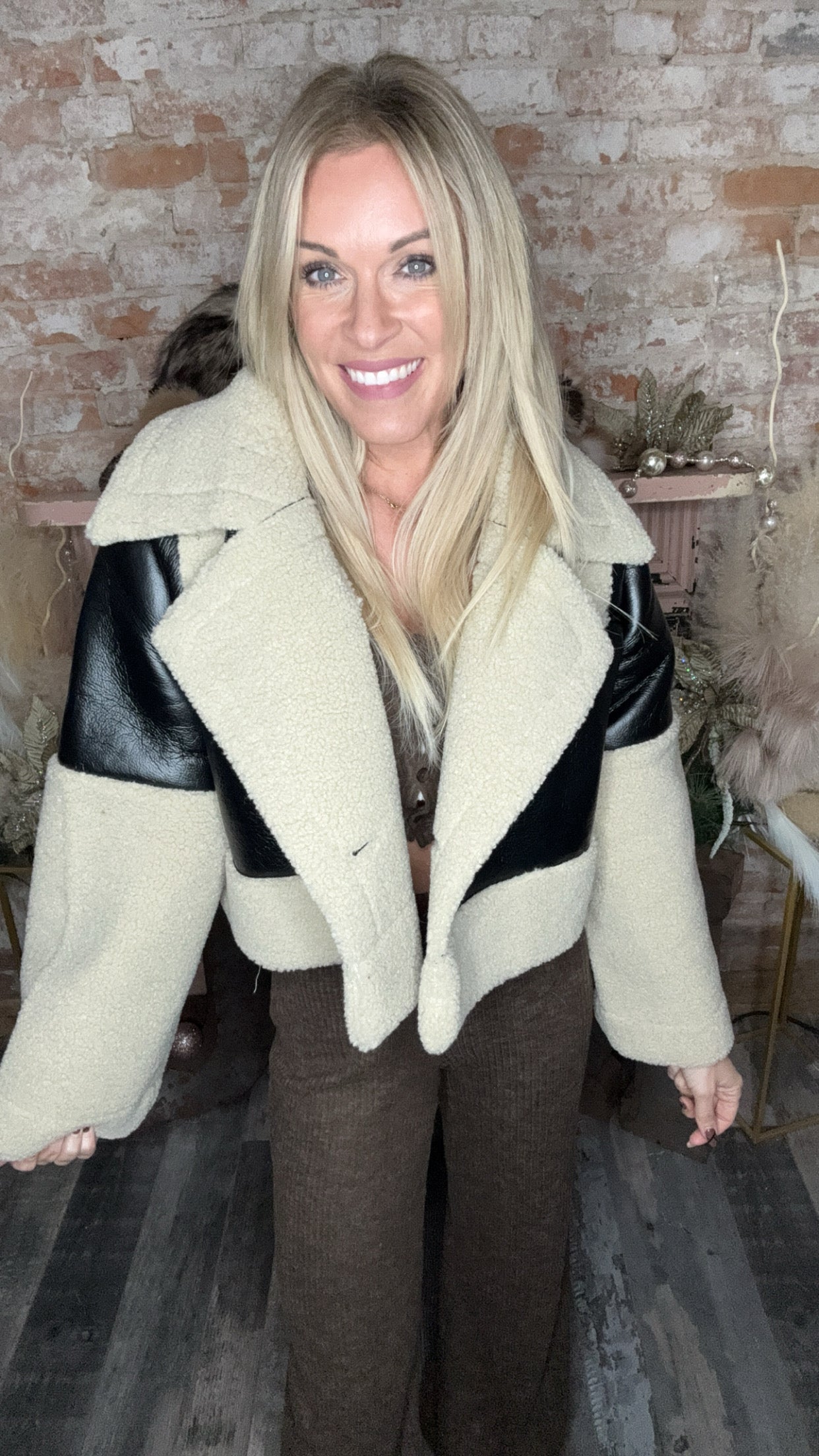 Black/Beige Faux Jacket