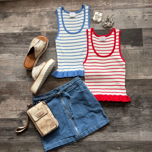 Ruffled Sweater Tank