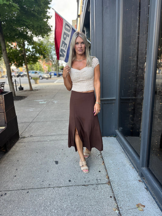 Chocolate Midi Skirt