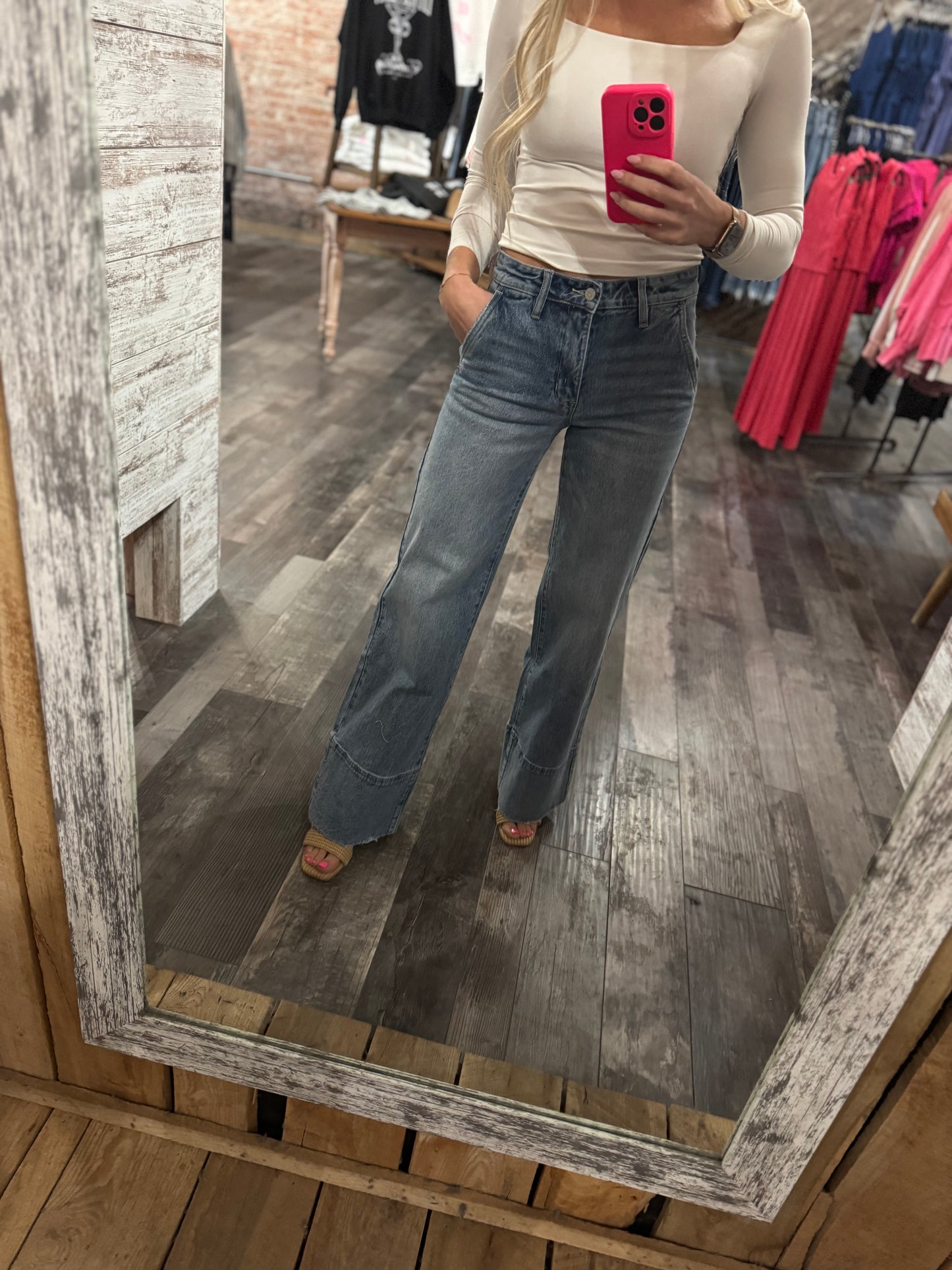 Wide Stitching Denim