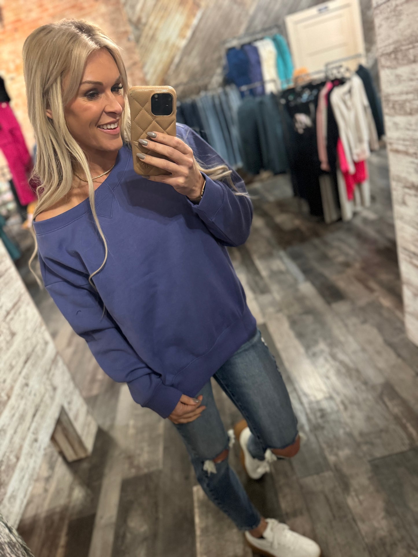 Boat Neck Sweatshirt