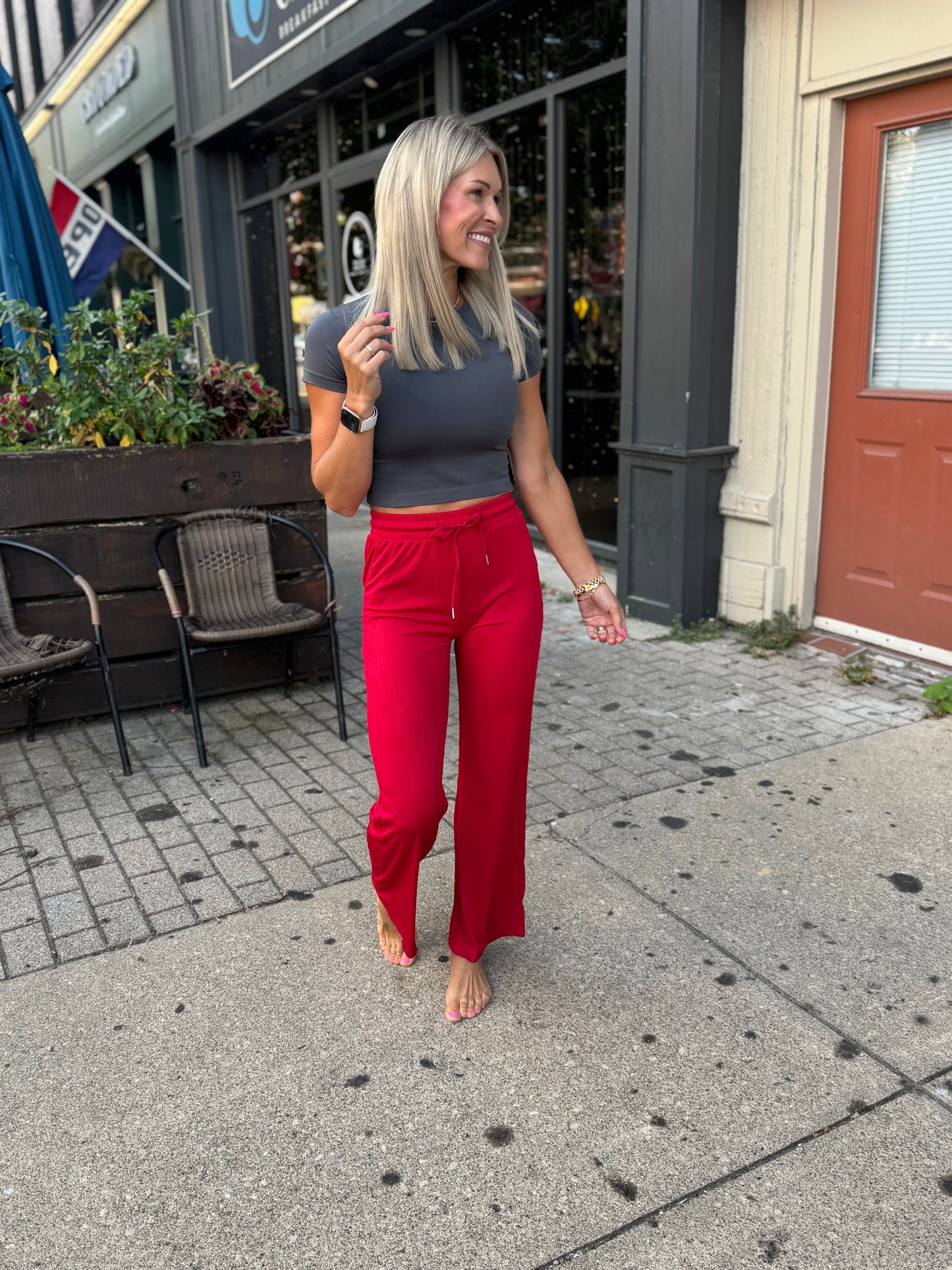 Evie Ribbed Wide Leg
