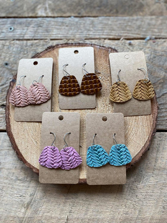 Weave Leather Earrings