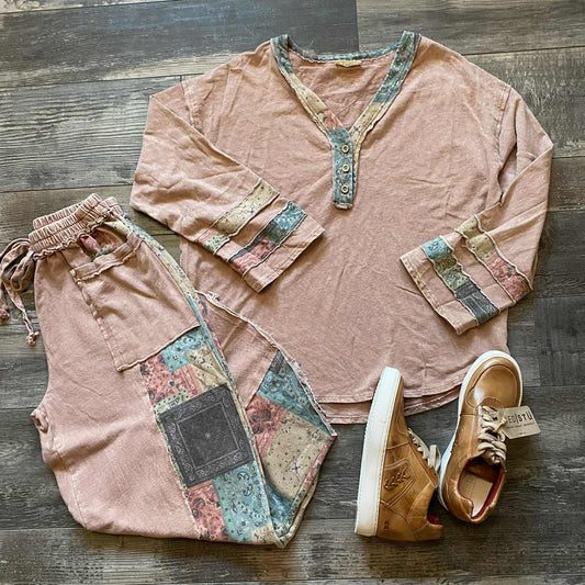 Boho Patchwork V-Cut