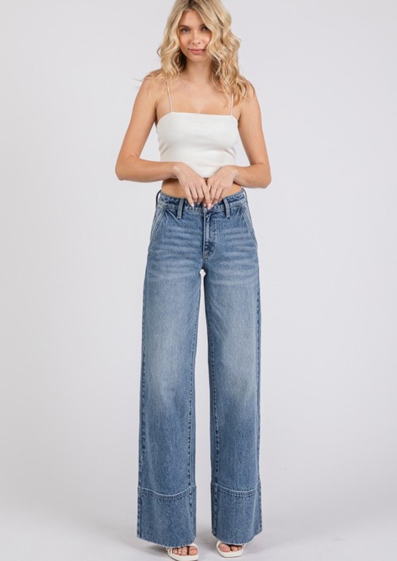 Wide Stitching Denim