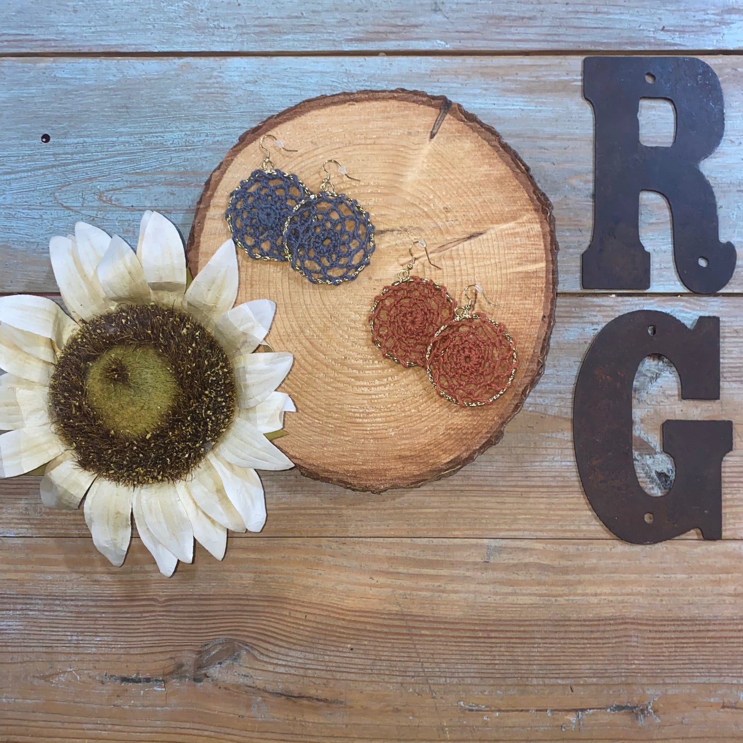 Crochet Circle Earrings