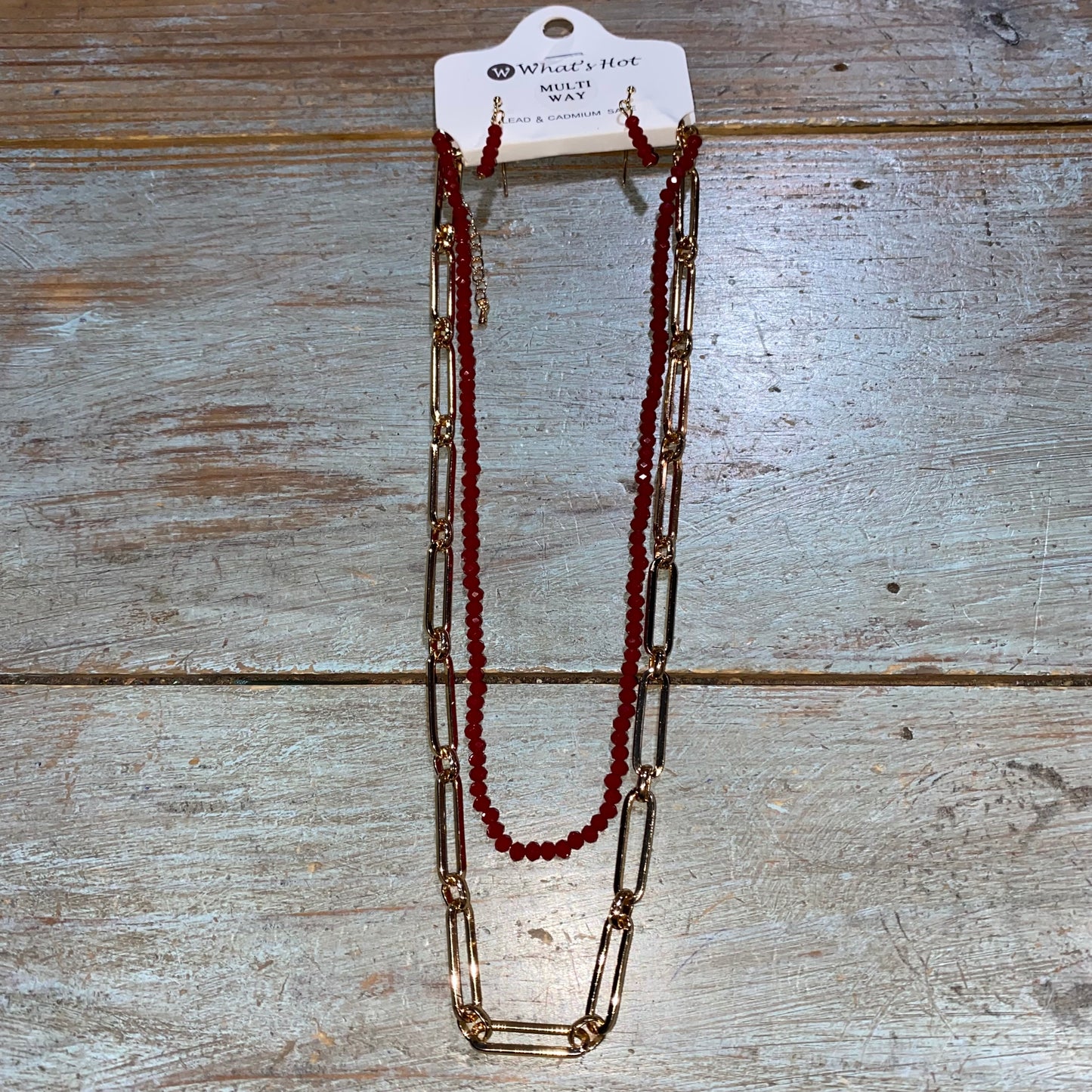 Bead & Gold Link Necklace