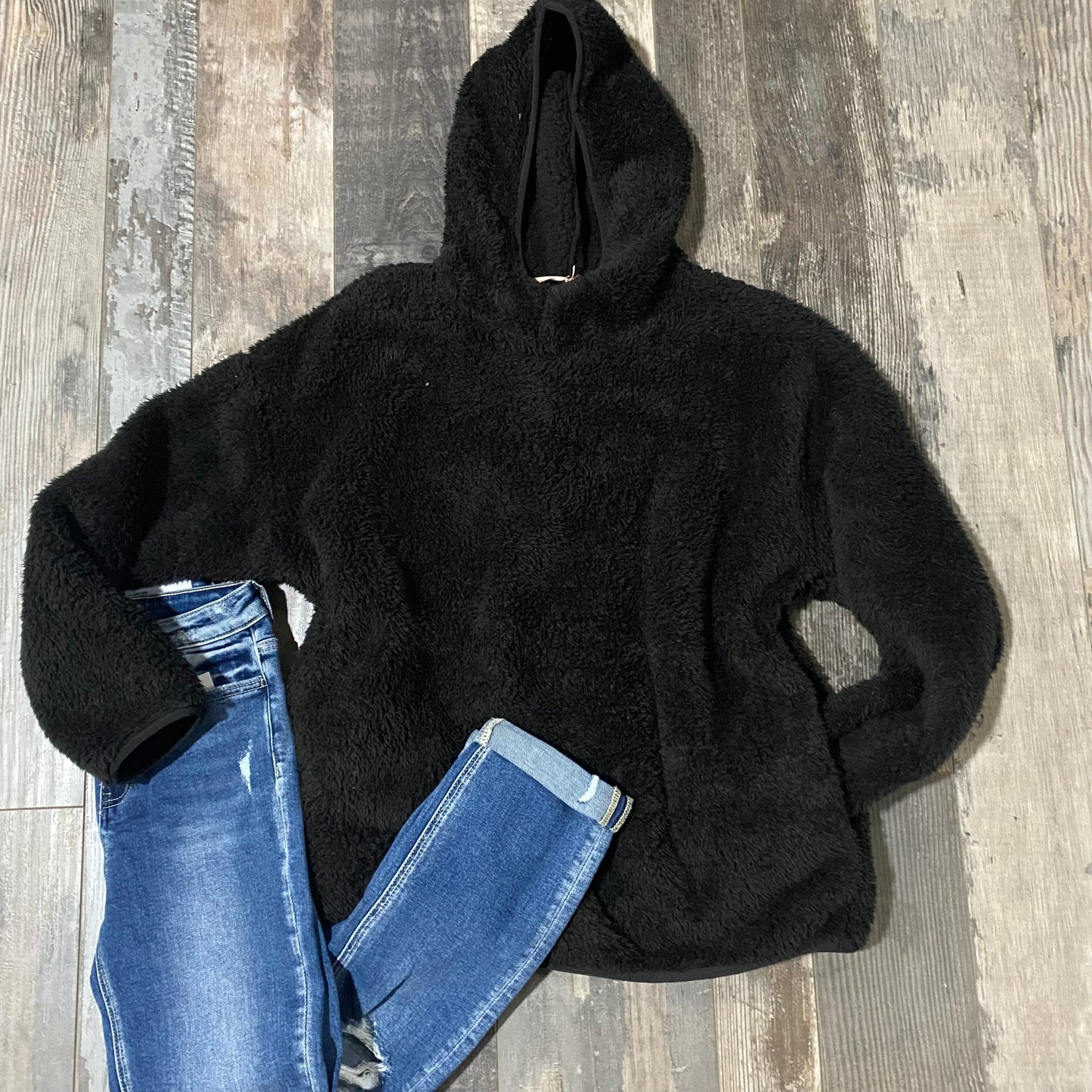 Black Sherpa Hoodie