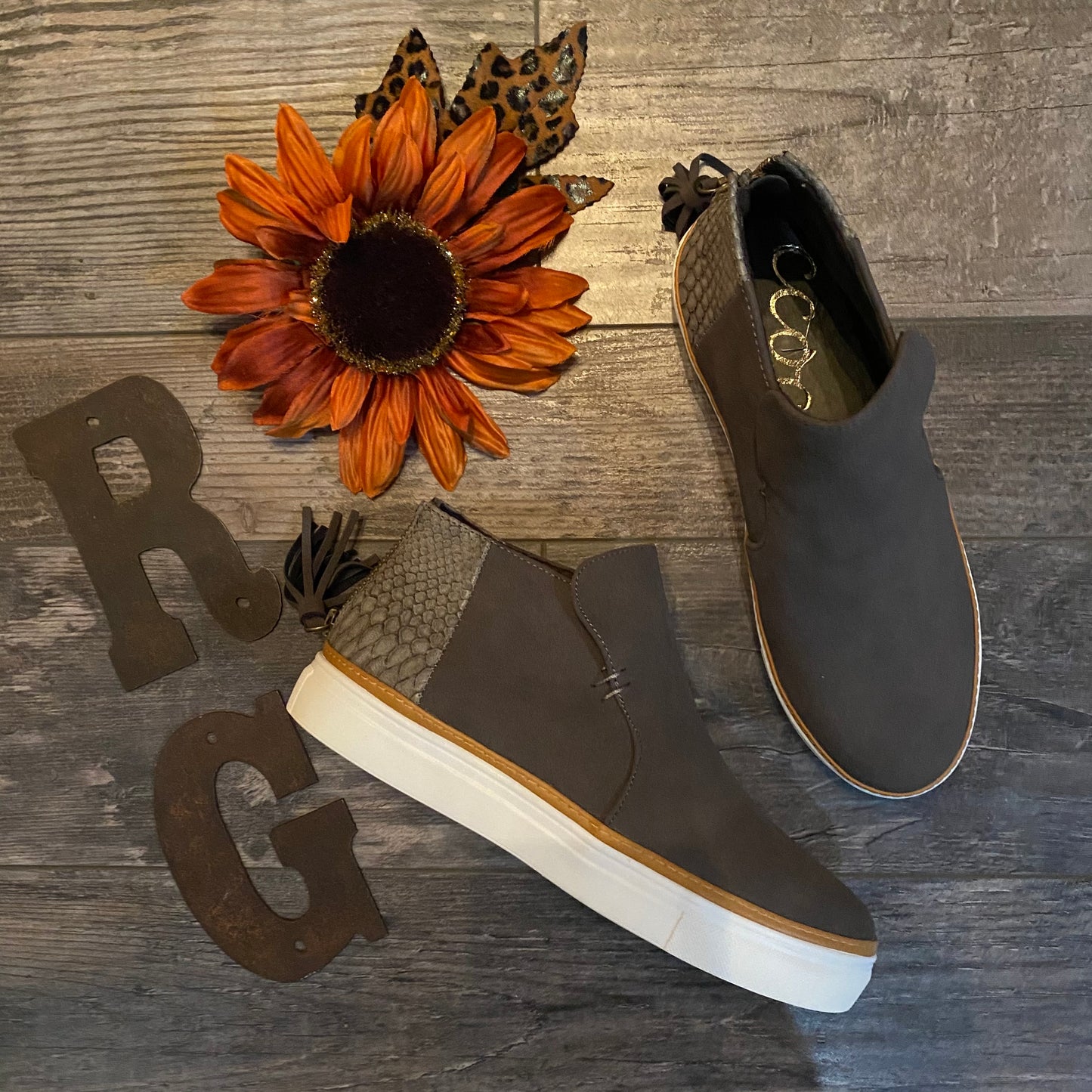 Matte Grey High Top Sneaker