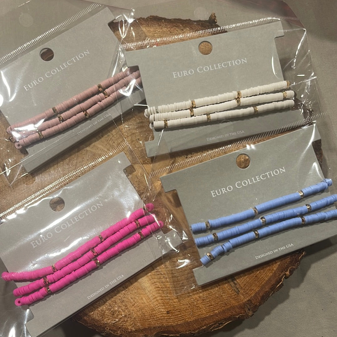 Rubber Disc Bracelet w/gold details