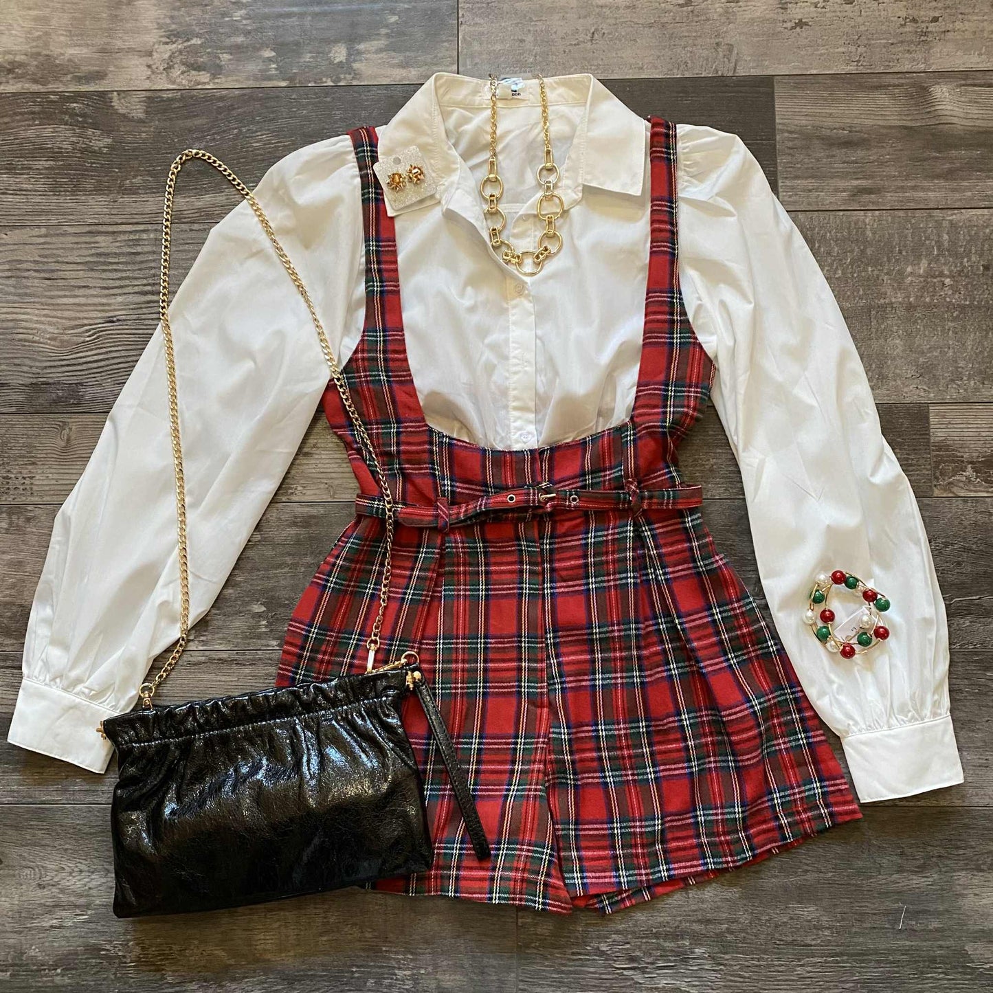 Christmas Plaid Romper