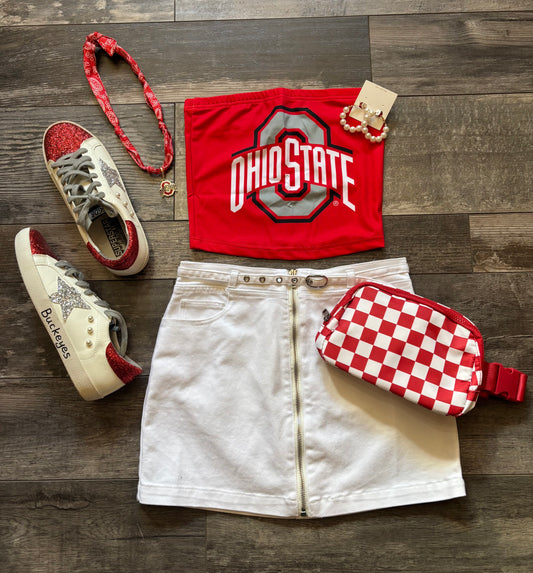 Ohio State OSU Buckeyes Red Crop Tank Top