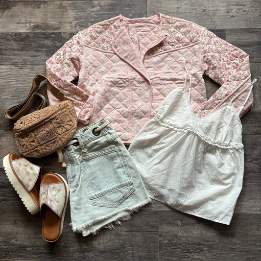 Pinky Pink Quilted Shacket