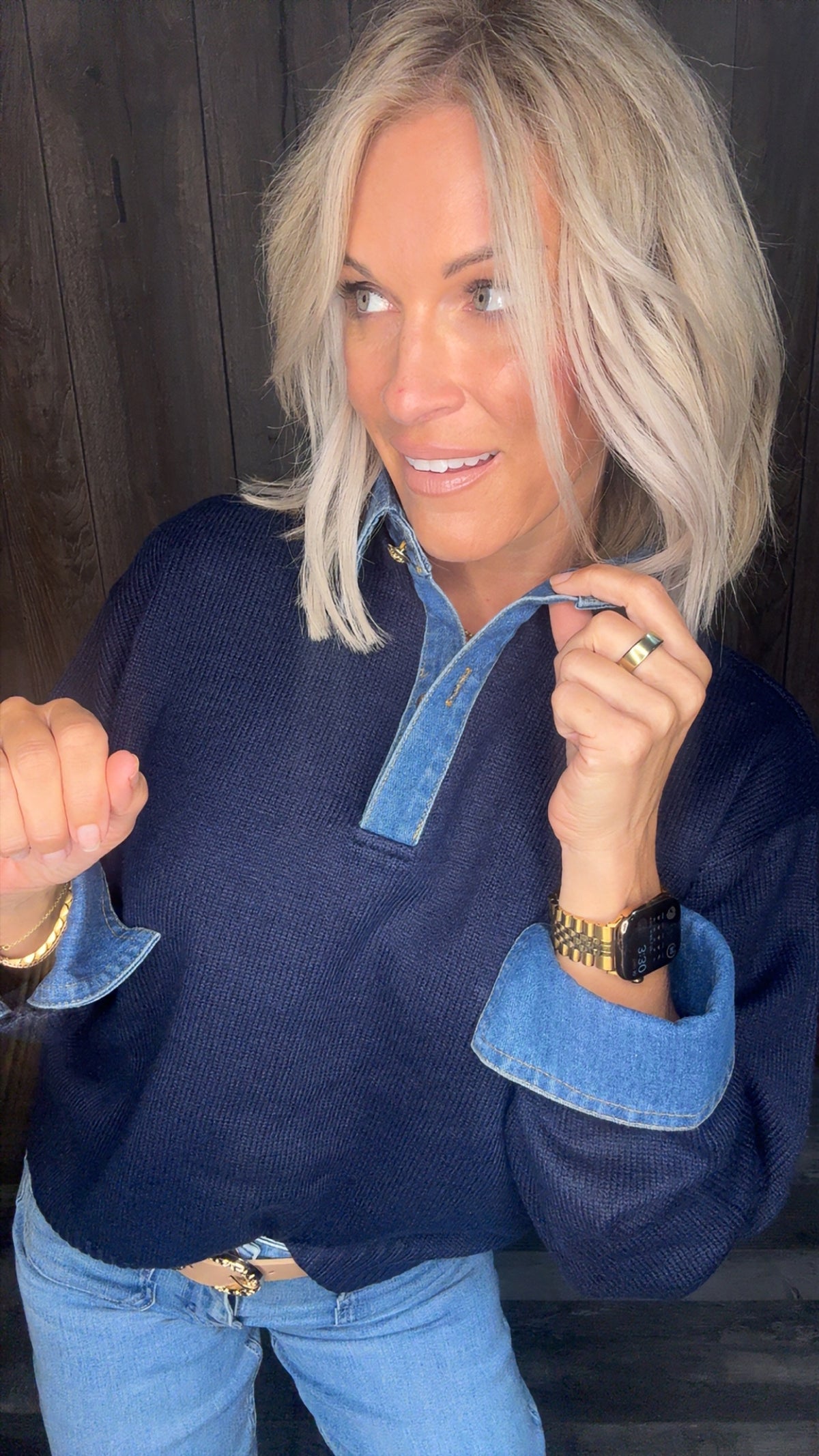 Sally Class Collard Sweater