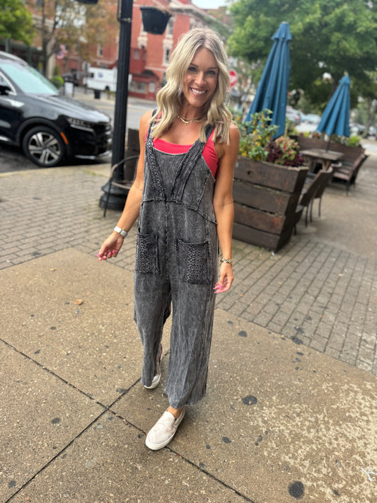 Black Washed Boho Jumpsuit