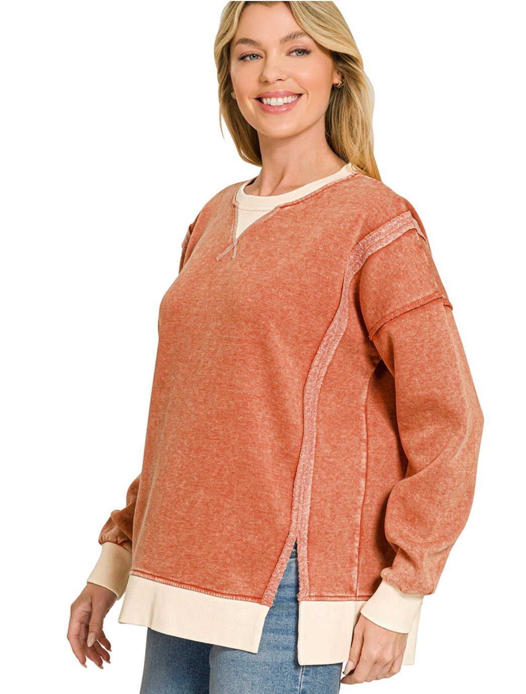 Contrast Wash Pullover
