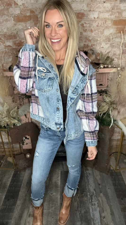 Denim Plaid Shacket