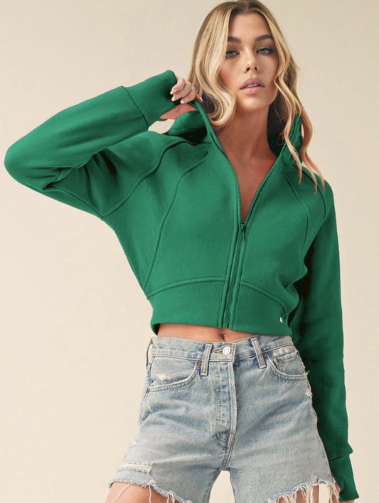Deva Cropped Hooded Jacket