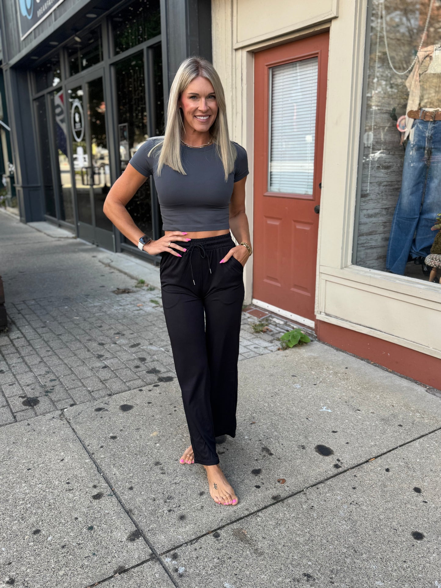 Evie Ribbed Wide Leg