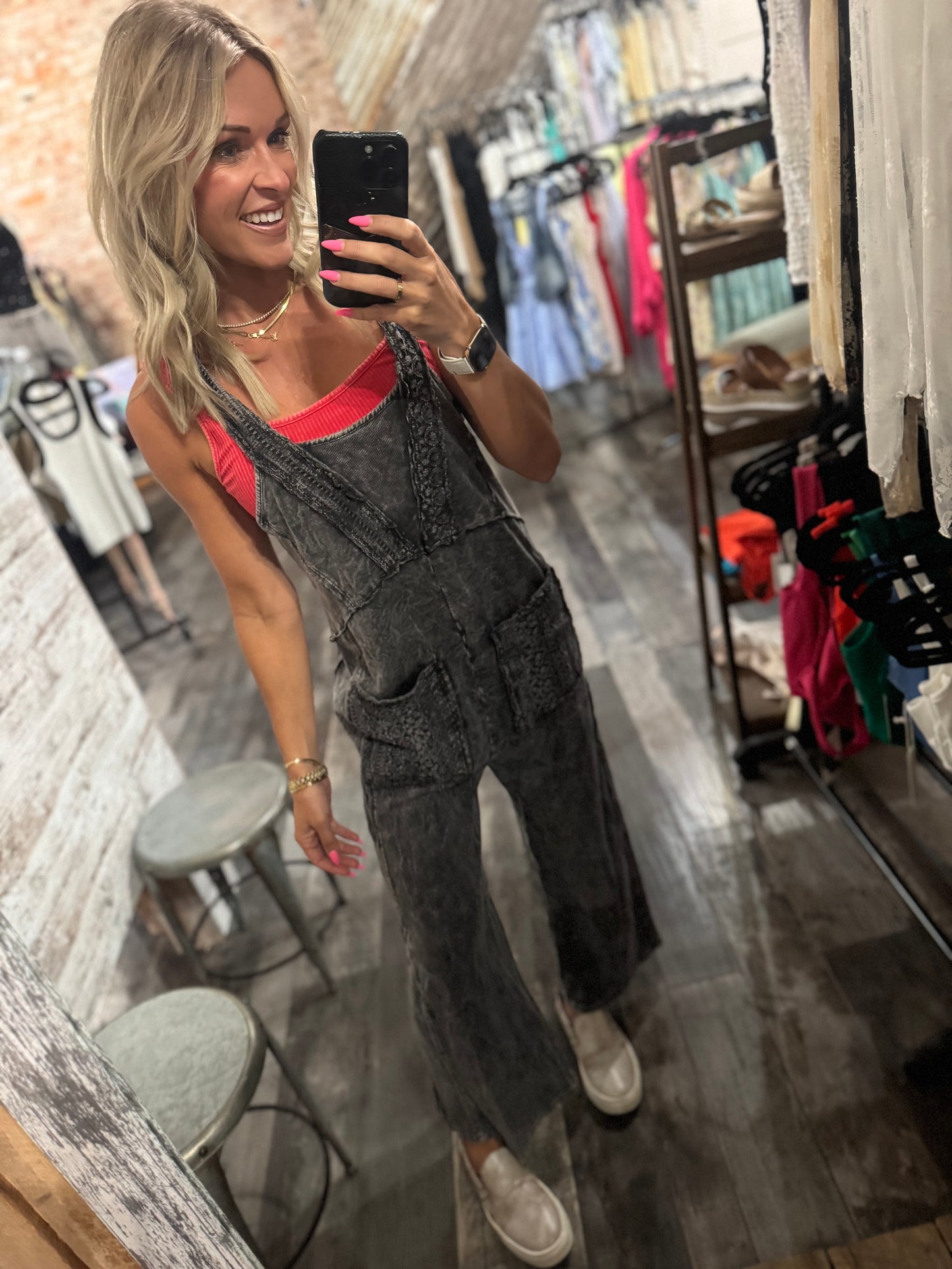 Black Washed Boho Jumpsuit