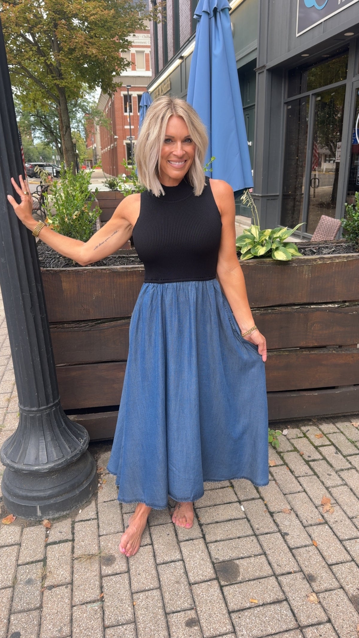 Denim Combo Maxi