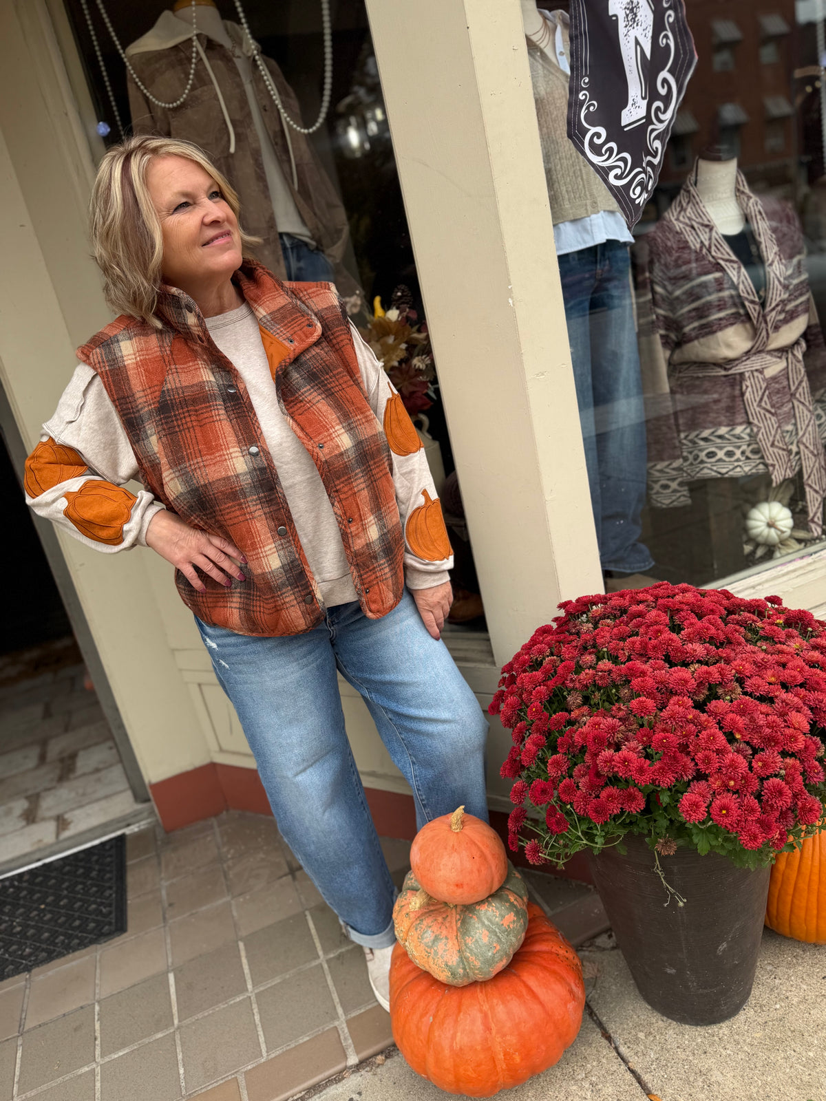 Plaid Pumpkin Vest