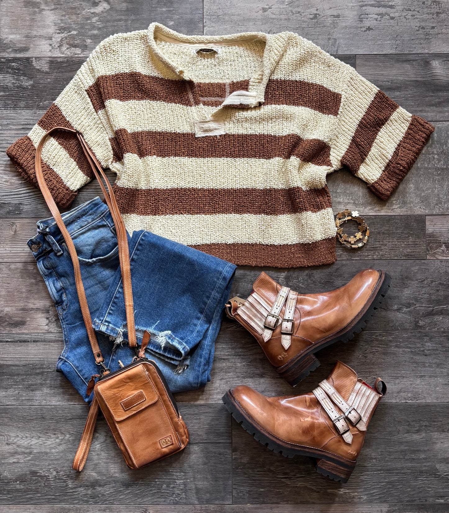Deep V Stripe Top