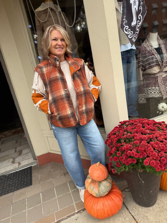 Plaid Pumpkin Vest