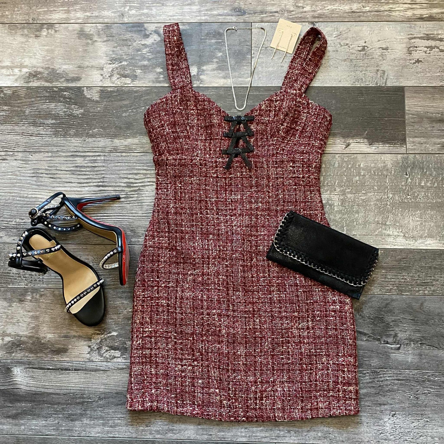 Burgundy Plaid Twill dress