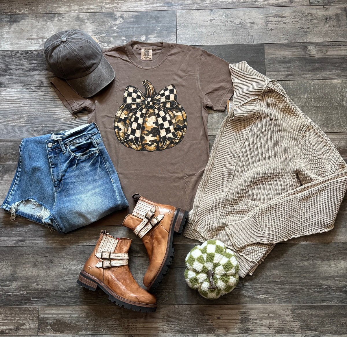 Duck Camo Check Pumpkin-T