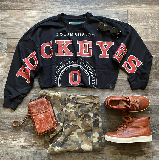 Black Cropped Buckeyes Sweatshirt