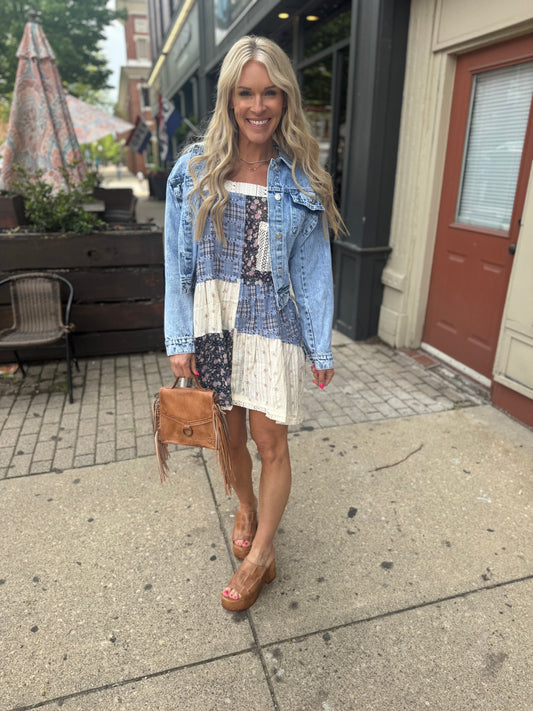 Elastic Band Denim Jacket