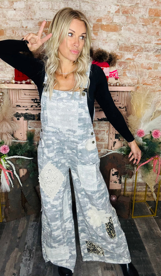 Almond Camo Overalls