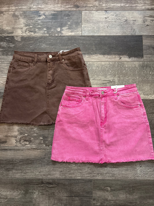 Summer Colored Denim Skirt