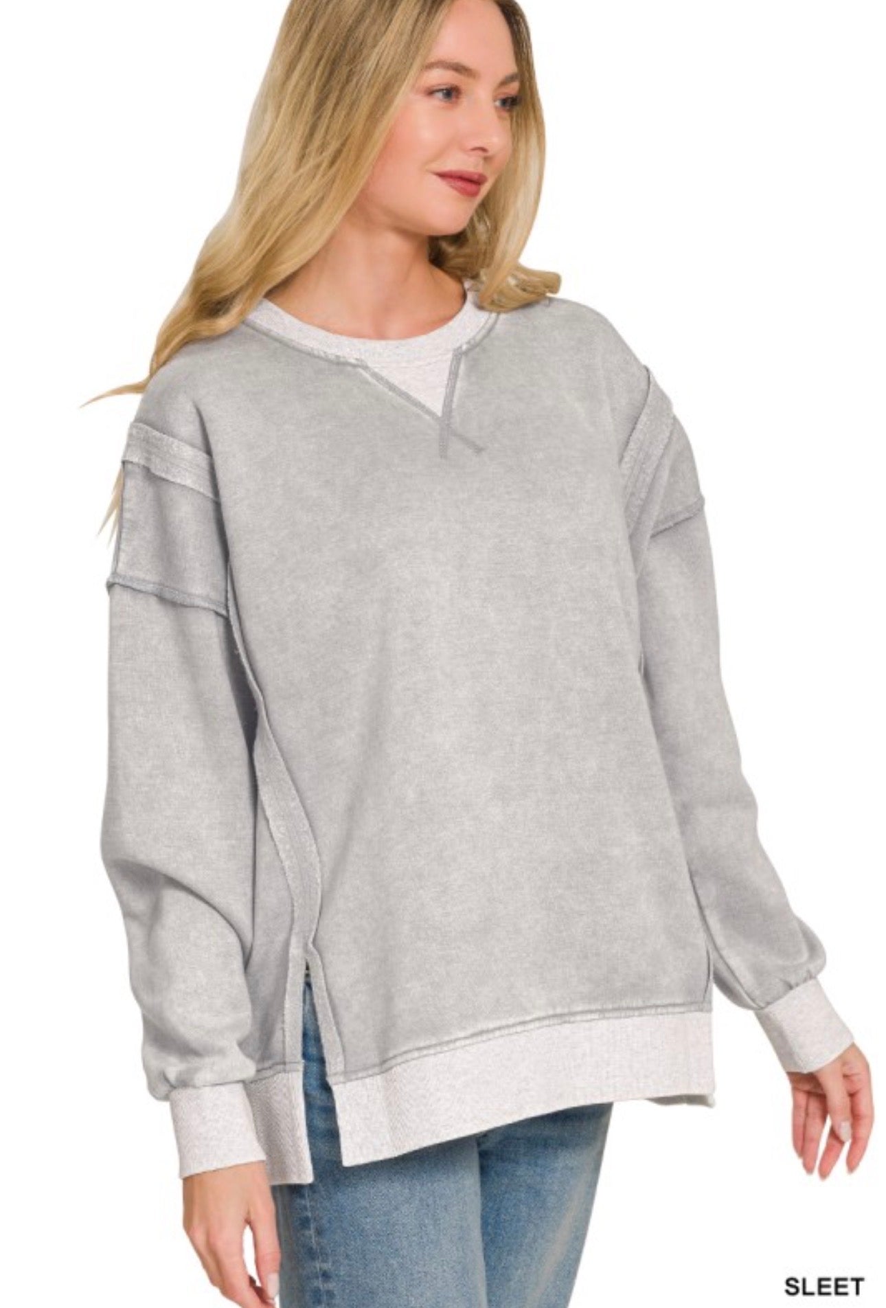 Contrast Wash Pullover